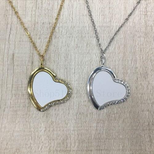 12pcs Free shipping Blank sublimation Heart-shaped necklace with crooked heart jewelry heat transfer blank material DIY newgift