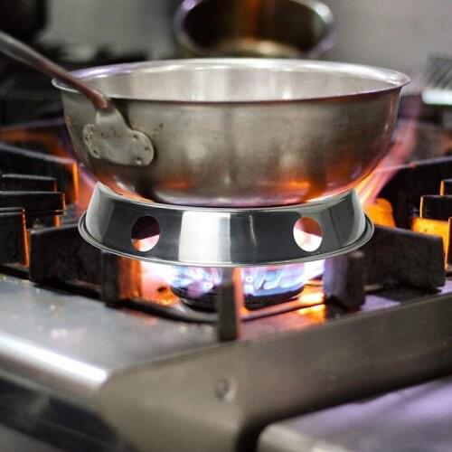 2PCS Stainless Steel Wok Ring Metallic Round Bottom Wok Rack Universal Size for Gas Stove Fry Pans