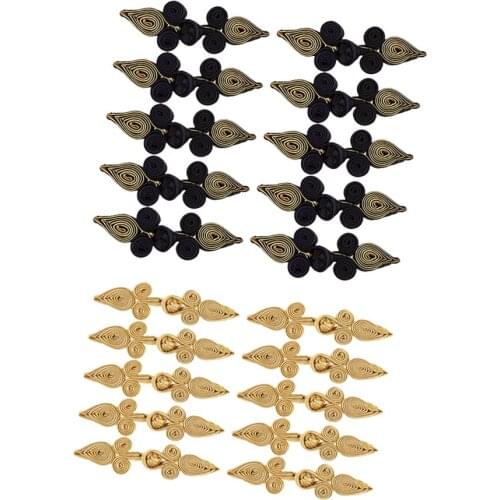 20 Pairs Chinese Frog Closure Heart Buttons Fastener DIY Sewing for Cheongsam