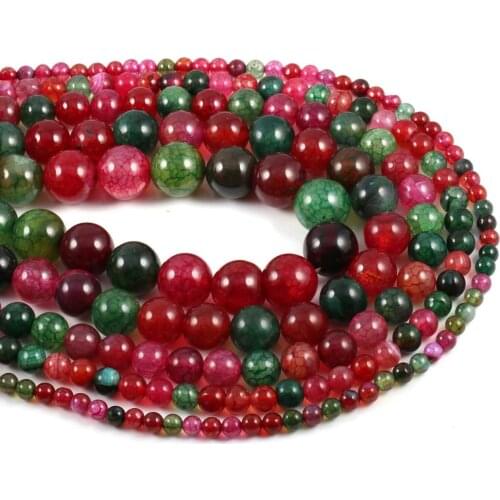 2020 New Lady DIY Bracelet Necklace Pendant Jewelry Dragon Agates Bead Bead Size 4mm / 6mm / 8mm / 10mm / 12mm