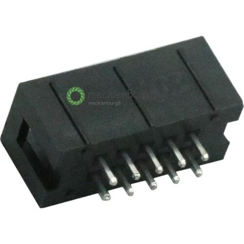 50 pcs. 2.54 mm 2x5 Pin 10 Pin Straight Male Shrouded Header IDC Socket New