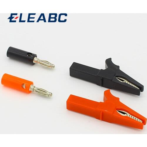 55MM Alligator clip + BANANA PLUG, test probe with 4mm Banana Plug Cable Clips