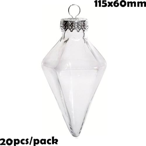 Promotion - 20 Pieces x DIY Paintable/Shatterproof Christmas Decoration Ornament Fillable 115mm Plastic Diamond
