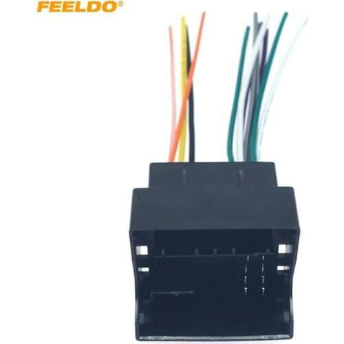 FEELDO Car Radio Audio Stereo Interface Wire Harness for Volkswagen Golf 7 Sokda Installing Aftermarket CD/DVD Plug Wire Adapter