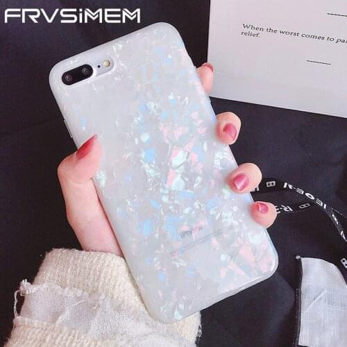 Glitter Phone Case For iPhone 6 6S 7 8 Plus Dream Shell Pattern Cases For iPhone XR XS Max X IMD Bling Soft TPU Silicone Cover