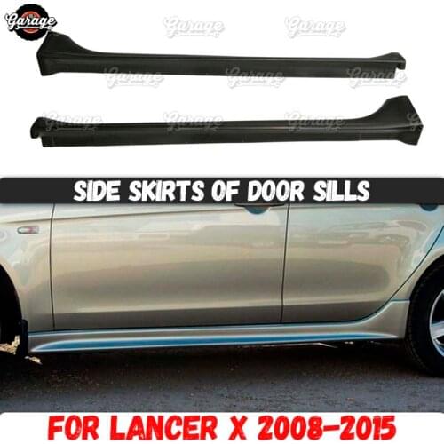 Side skirts for Mitsubishi Lancer 10 2007-2015 of door sills ABS plastic pads body kit accessories car tuning styling