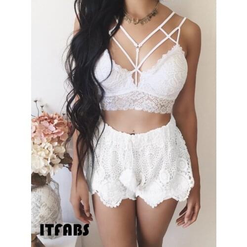 Exotic Clothes Bandage Bras Women Summer Crop Tops Front Cross Womens Babydoll Brassier Bustier Top Female Lace Bras