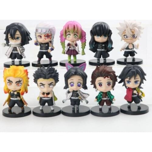 5CM Figure Toys For Children Action Anime Demon Slayer Tanjirou Giyuu Cute Doll Car Accessories Animation Peripheral Gift Toys