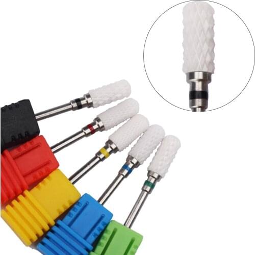 Ceramic Nail Drill Bit Milling Cutters for Manicure Burr Electric Drill Bits Equipment Files Rotating Accessories Tools