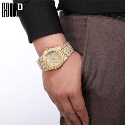 Hip Hop 3 Colors Men Iced Out Watches Luxury Date Quartz Wrist Watches With Micropave CZ Watch For Women Men Jewelry