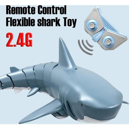 2.4G Simulation Remote Control Shark Boat Toy Swimming Pool Bathroom Surprise Swing Fiexibly RC Shark Fish Boat