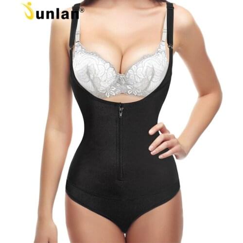 Junlan Thong Women Shaping Bodysuit Zipper and Hooks Reducing Body Shaper Slimming Shapewear Waist Trainer Tummy Control