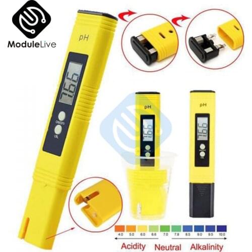 Pocket Digital PH Meter Tester Aquarium Pool Water Wine Urine LCD Pen Monitor Water Quality Purity Test Tool 0.00-14 PH Meter