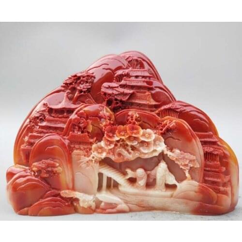 China imitation shoushan stone Landscape scenery craft statue