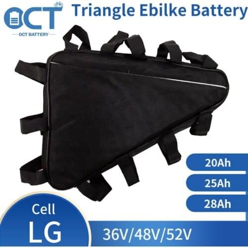 Ebike Battery 48V 20Ah 52V 20Ah Triangle Electric Bicycle Li-ion Battery LG Cell Pack 20Ah 25Ah 28Ah Battery 1000W Motor 30A BMS