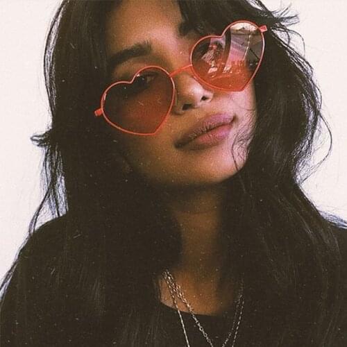 Heart sunglasses Women fashion brand designer Retro Cat Eye Candy Color Gradient sun glasses for women Love Heart Glasses