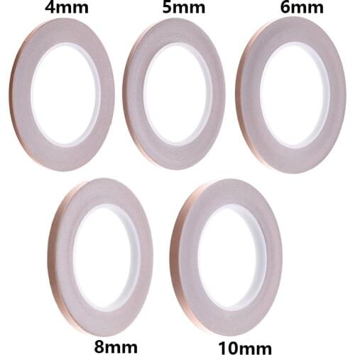 30 Meters Single Side Conductive Copper Foil Tape Strip Adhesive EMI Shielding Heat Resist Tape 3mm 4mm 5mm 6mm 8mm 10mm 2021