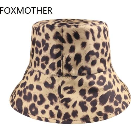 FOXMOTHER Fashion Leopard Bucket Hat Outdoor Sun Hat Travel Casual Pot Bucket Hat Summer Hats For Women Chapeau Femme