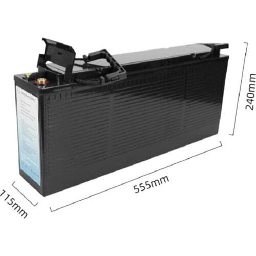 Front Terminal 12V 100Ah 150ah 200ah LiFePO4 Lithium Battery pack with BMS for street light solar system and RV