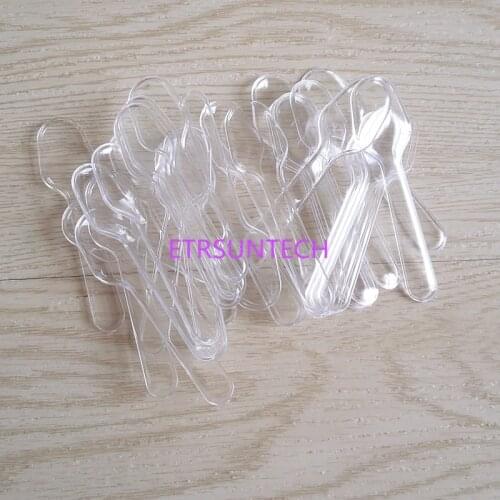 10000pcs/lot Food Grade PS Plastic Cake Spoon Transparent Disposable Ice Cream Pudding Biscuits Spoon 7.6x2cm LX0650