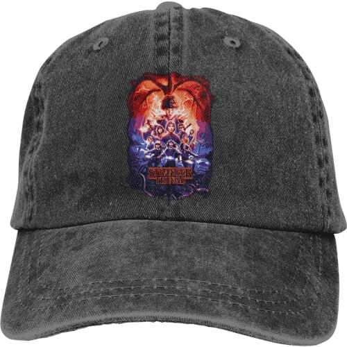Stranger Things Group Shot Poster Fade Baseball Cap cowboy hat Peaked cap Cowboy Bebop Hats Men and women hats