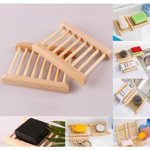 Natural Wooden Soap Dish Wooden Soap Tray Holder Creative Storage Soap Rack Plate Box Container For Bath Shower Bathroom Supplie
