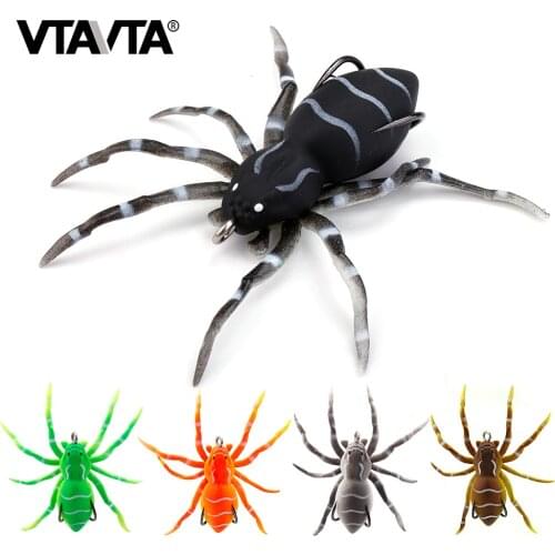VTAVTA Spider Weedless Soft Lure With Realistic Design 7g 5cm Topwater Fishing Lures Artificial Silicone Bait Pike Wobbler Crank