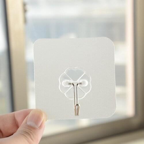 Transparent Suction Cup Sucker Wall Hooks Hanger Rack Wholesale Strong Space Saver Kitchen Bathroom Waterproof Flower Adhesive