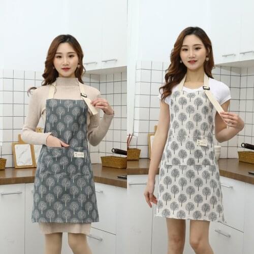 Adjustable summer breathable apron cotton and linen antifouling sleeveless thin female star models are not waterproof