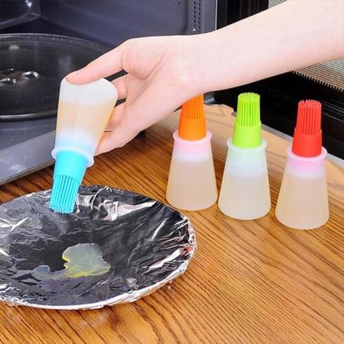 Silicone Basting Brushes Oil Bottle with Brush Portable Oil Dispenser with Sauce Brush for Barbecue Pastry Baking Cooking