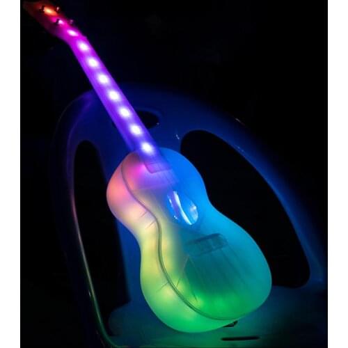 LED Guitar Ukulele Hawaii Small Ukulele With Light Distribution Package Charging Cable Anti-broken Polycarbonate Ukulele
