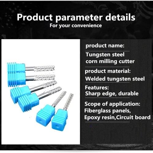CNC Carbide Corn End Mills Diameter 0.8-3.175 Hard Tungsten Steel Corn End Milling Cutter