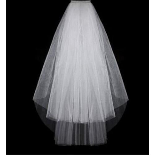 Simple Short Tulle Wedding Veils Cheap 2019 White Ivory Bridal Veil for Bride for Mariage Wedding Accessories