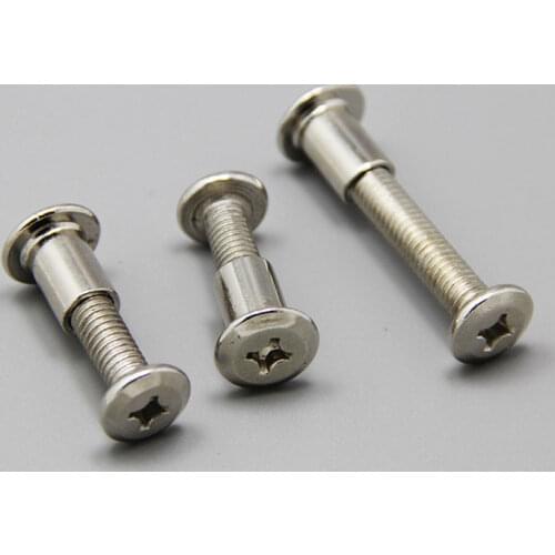 Cupboard Splint Nut Flat Head Cross Philips Screw M6 Furniture Combined Butt-joint Screw 10pcs