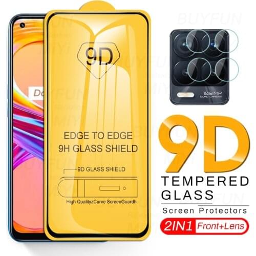 Camera Protectors Cover For Realme 8 Pro Glass 9D Full Glue Tempered Glass Realm8 Relme Realmi 8 Pro 6.43'' Toughened Guard Film