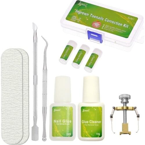 Ingrown Toenail Straightening Clip Curved Patch Nail Stickers Glue Foot Care Tool Set Kit Lifter Fixer Recover Correction Tool