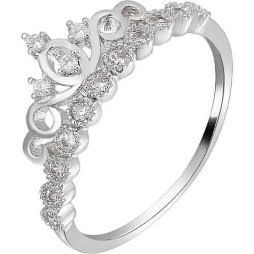 Legenstar Princess Crown Rings for women AAA Cubic Zirconia Micro Pave Setting Engagement Wedding Rings Female Anel Accessories