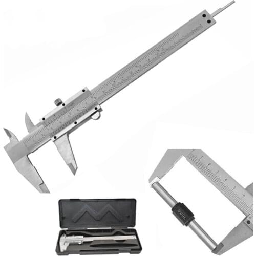 0-150mm 6" 0.02mm/0.05mm High Carbon Steel Vernier Caliper Thick Body Laser Scale Forging Measuring Tool Building Hand Tools