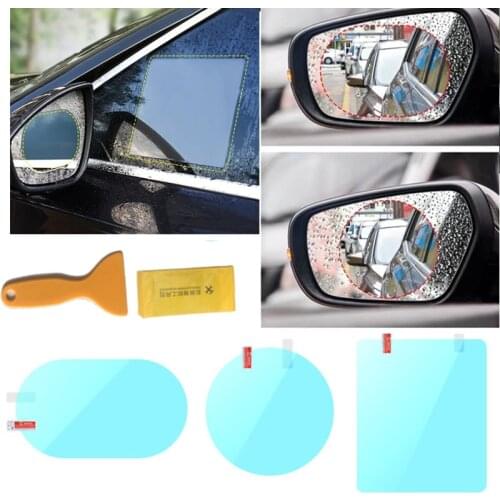 2PCS Car Film Anti Rain Water Repellent Film Car Mirror Window Clear Films Anti Dazzle Rearview Mirror Anti Fog Rainproof Film