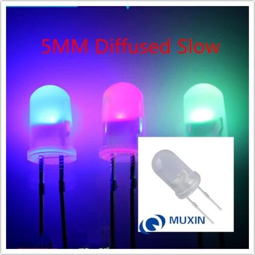 5mm Diffused RGB 100PCS Rainbow Slow Flashing Flash Red Green Blue LED Leds Free Shipping
