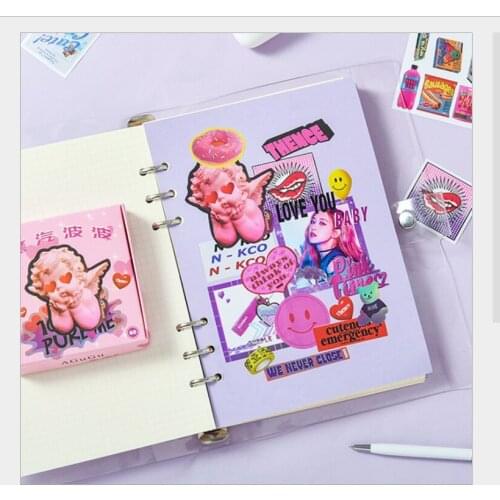 60Pcs/Box Youth love story cute Vaporwave litter bear dessert drinks Sticker DIY Planner Scrapbooking label Stationery Stickers