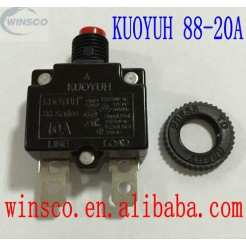 88-20A Red button 100% KUOYUH CIRCUIT BREAKER 88 SERIES 20A 5PCS/LOT