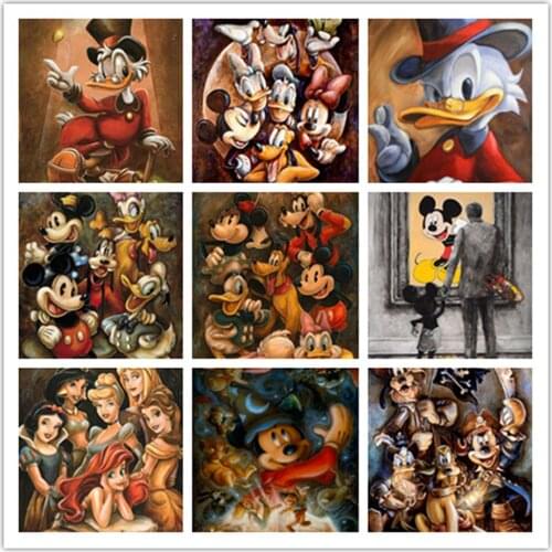 Disney DIY Mickey and Minnie Diamond Painting Mickey Mouse and Donald Duck Full Round Diamond Embroidery Childlike Handicrafts