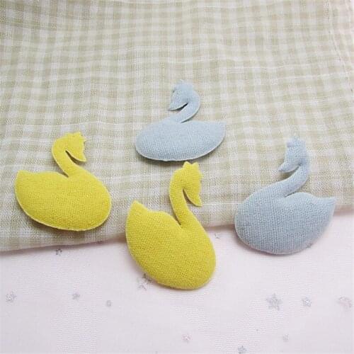 Sew on Mix Color 6*5.5CM 20pcs/lot Felt swan Padded Appliques for Cloth Decoration, swan Hair clip Accessories