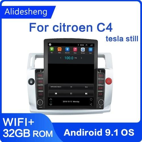 Tesla screen For Citroen C4 C-Triomphe C-Quatre 2004-2009 android 9.1 Car Radio Multimedia Player 2din GPS 2.5D 9.7"inch