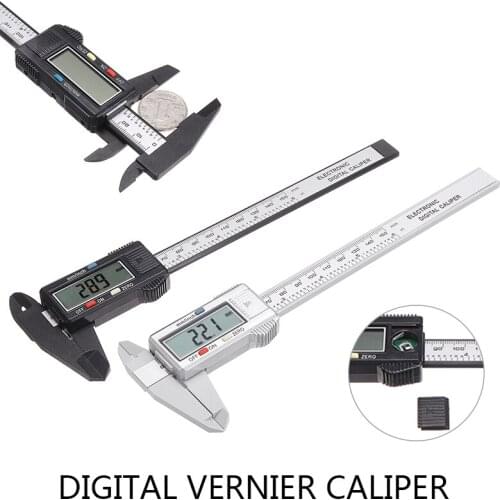 Black/Silver Electronic Vernier Caliper LCD Digital Caliper Micrometer Gauge For Measurement Tool 6 Inch 150mm