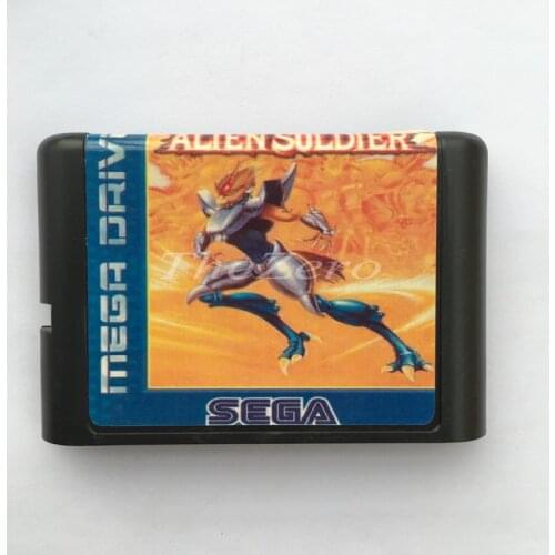 Alien Soldier EU/JAP Shell for 16 bit Game Card for Genesis System for Sega Mega Drive