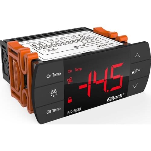 Elitech EK-3030 Digital Temperature Controller 110V Centigrade Thermostat 3-Stage Cooling Defrosting Fan