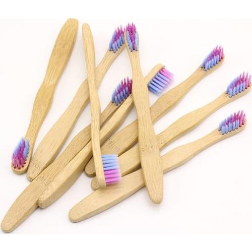 DR.PERFECT 50PCS/lot Child Mixed Color Bamboo Toothbrush Eco friendly Wooden Bamboo Toothbrush Oral Care Black Head
