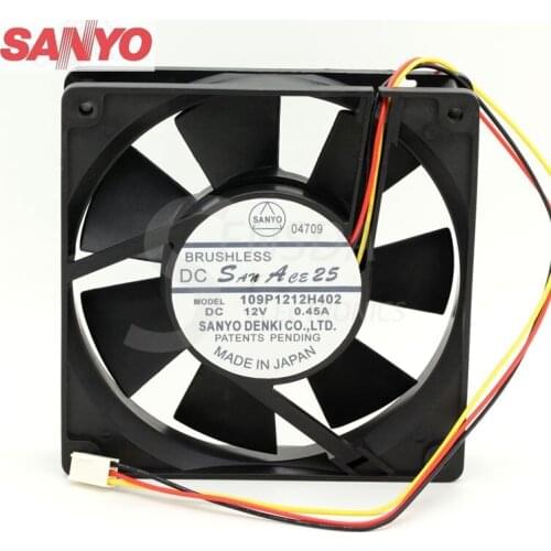 For Sanyo 109P1212H402 DC12V 0.45A 12CM 12025 120mm 120x120x25mm server inverter cooling fans